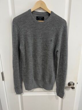 All Saints Ivar Merino Wool Ramskull Crewneck Sweater - sz M